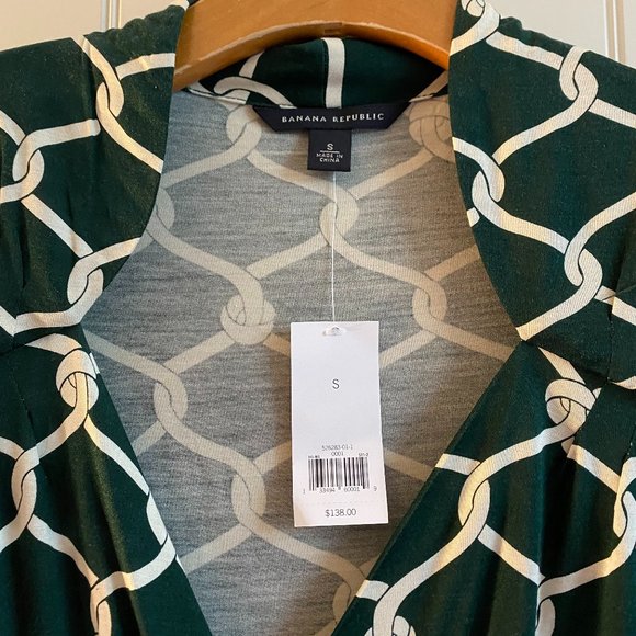 NWT Banana Republic Green Rope Midi Tie Dress - Picture 4 of 4